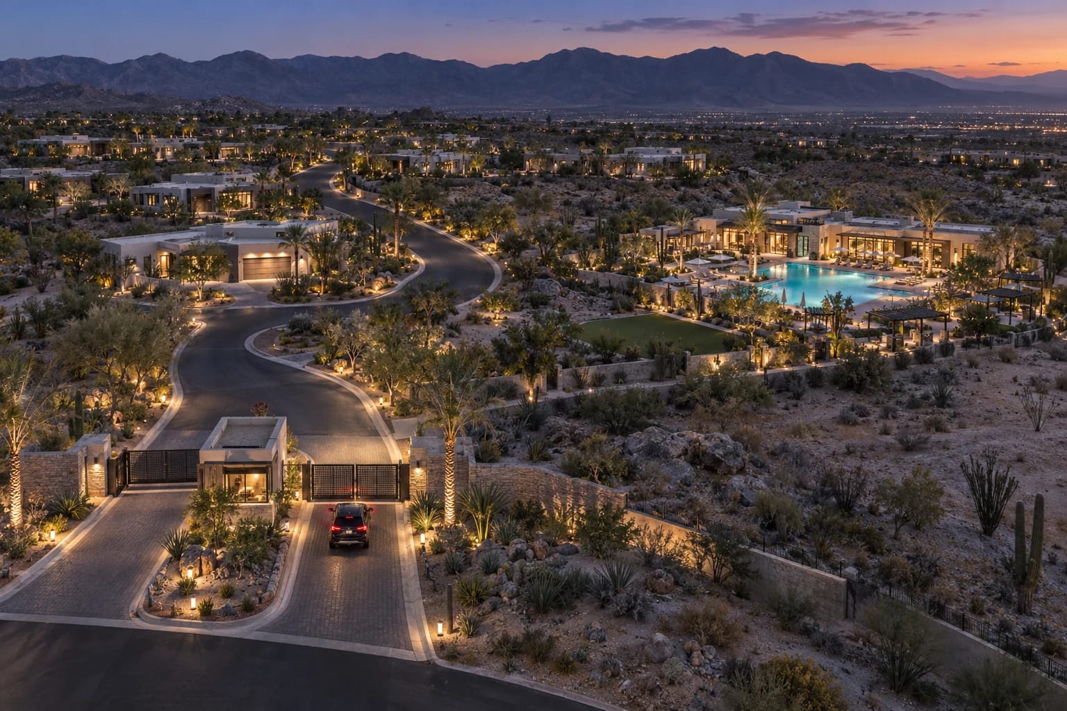 Closer view of community entrance in the concept property