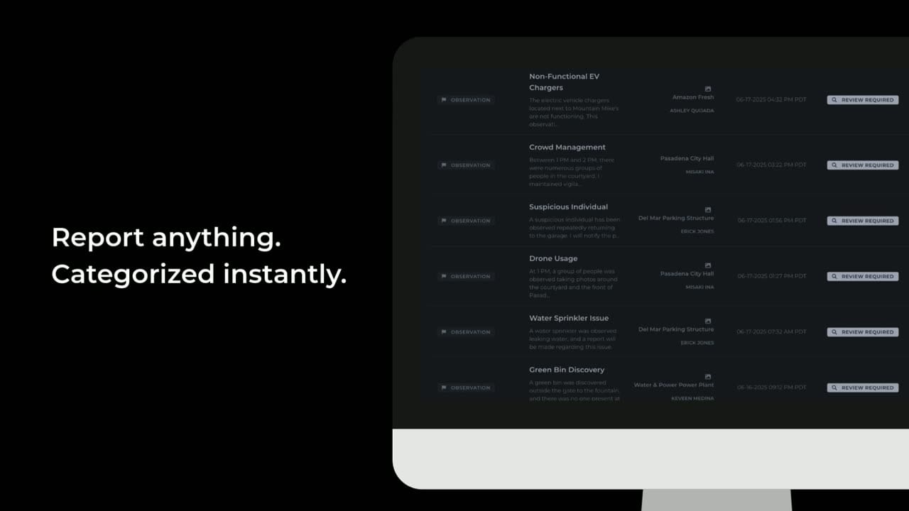 Vision InSites report with mapped observations and photos